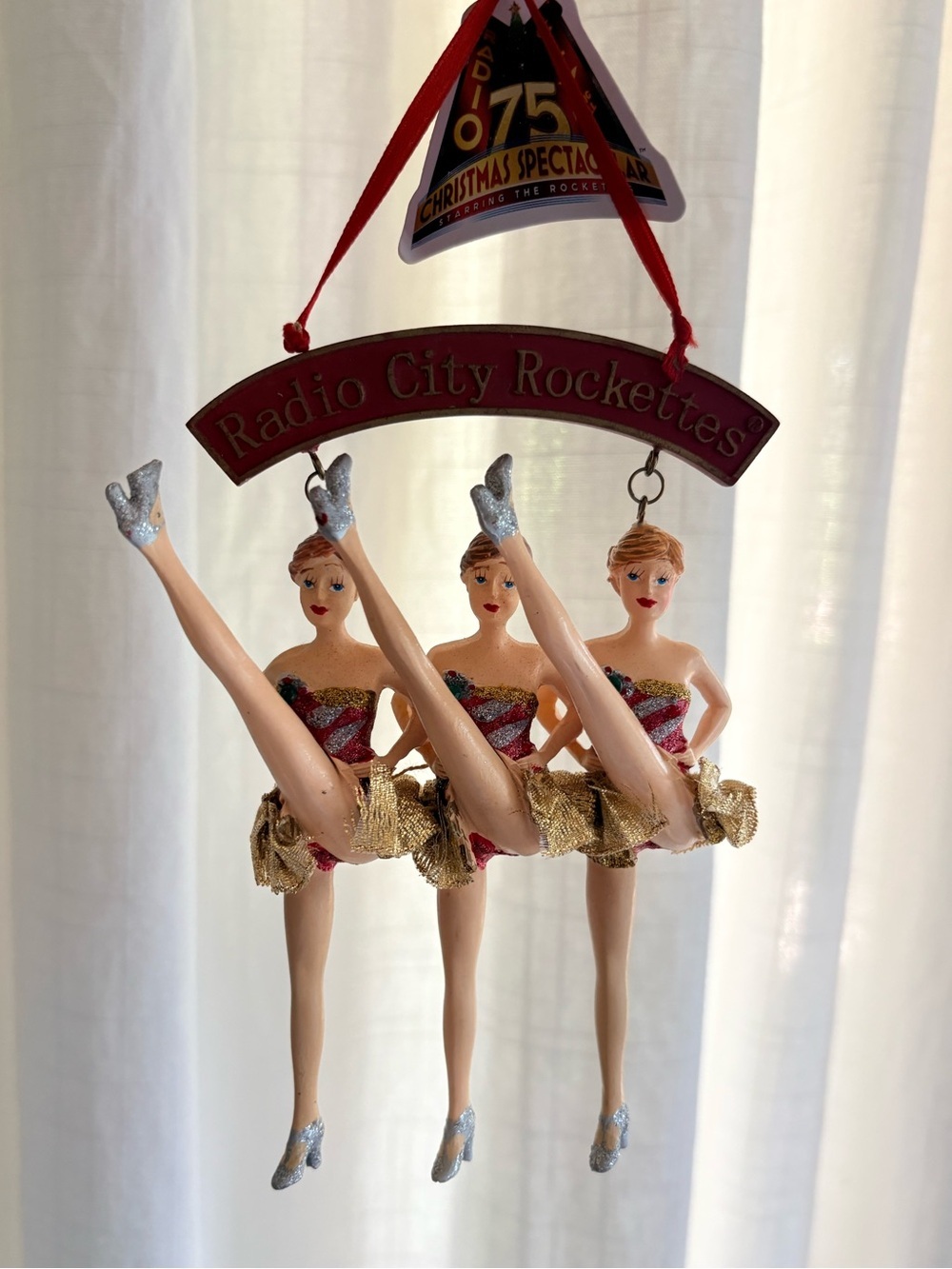 2007 3 Kicking Candy Cane Radio City Rockettes Christmas Ornament- 75th Ann. - Picture 3 of 16